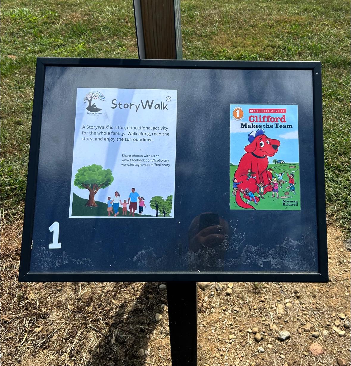 Image "StoryWalk and Clifford Title Page"