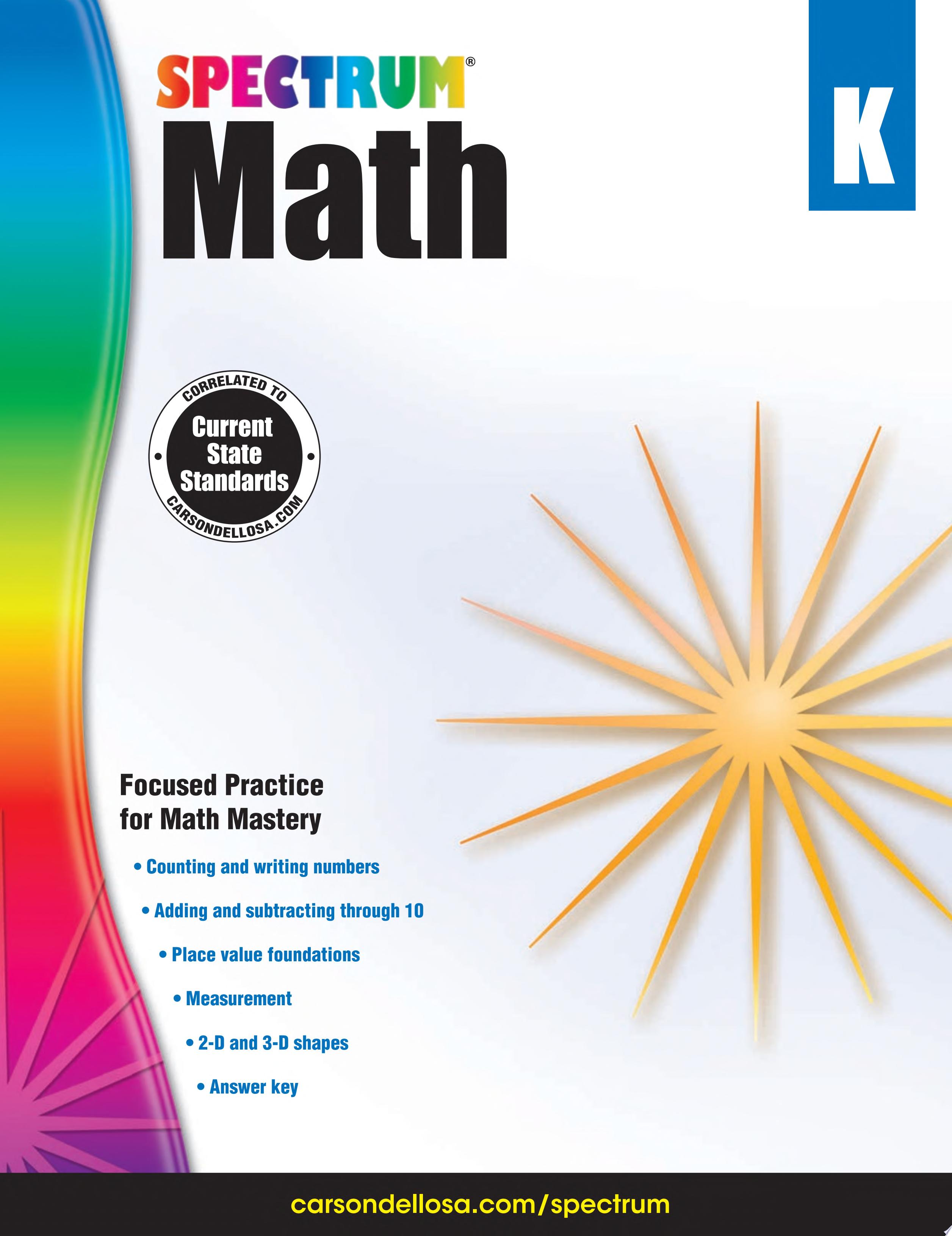 Image for "Spectrum Math Workbook, Grade K"