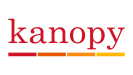 Kanopy red-to-yellow underline text logo