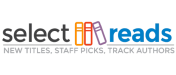Select reads bookshelf logo: "New titles, staff picks, track authors"