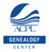 ACPL Genealogy Center blue and white database logo