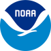 NOAA shades of blue and a white outline of a bird in the middle database logo