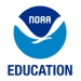 NOAA Education shades of blue and a white background database logo